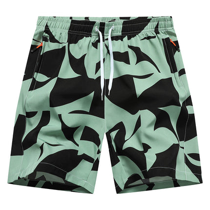 Casual Loose Pattern Cropped Elastic Waist Breathable Beach Pants