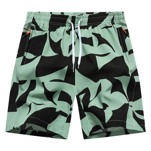 Casual Loose Pattern Cropped Elastic Waist Breathable Beach Pants