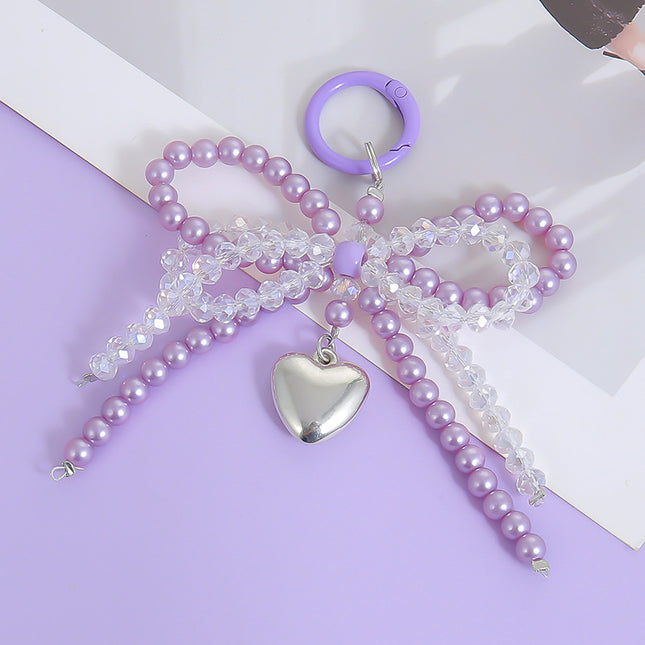 Kreatiewe Mode Kristal Dubbelboog Hanger Sleutelhanger