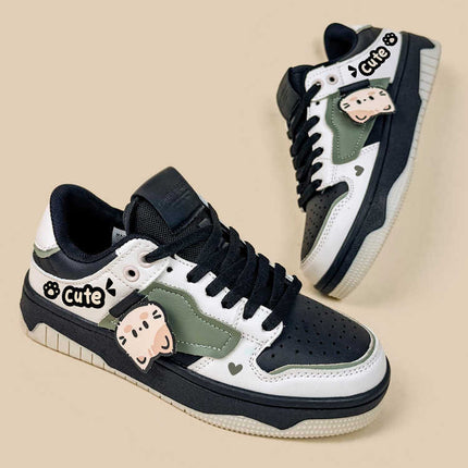 Cute Casual Sneakers Women's Color Matching Flat Low-tops