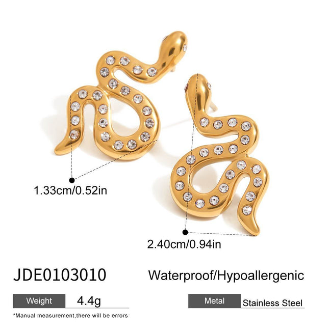 Rhinestone Snake Light Luxury High-grade Earrings Do Not Fade