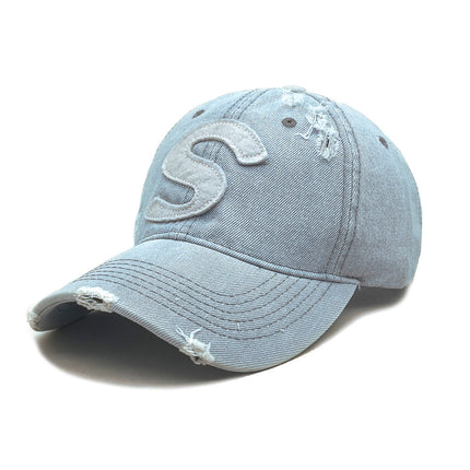 Soft Top Denim Baseball Cap Korean Couple Casual Peaked Cap