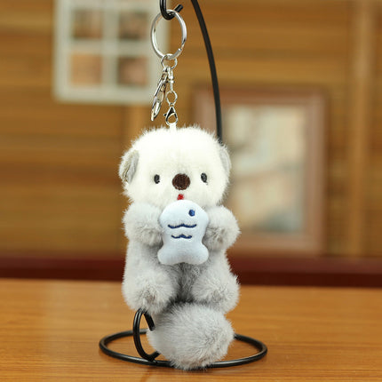 Cute Sea Otter Pendant Plush Toy Fish Cat Doll Hanging Ornament