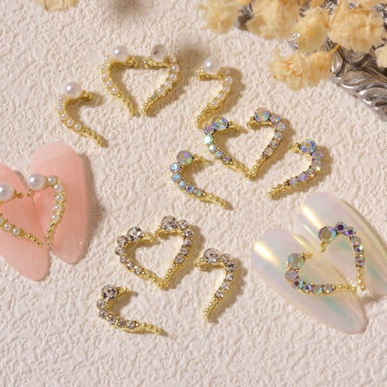 Naelkuns DIY Liefdeshart Allooi Juweliersware Nagelstuk Nagelversiering Strass