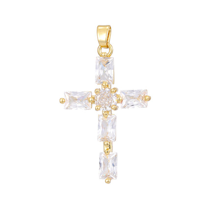 Fashionable Personalized Cross Pendant With Colorful Zircon