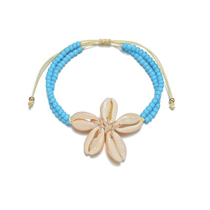 Boheemse Styl Natuurlike Skulp Enkelarmband Vir Vakansievoorkoms