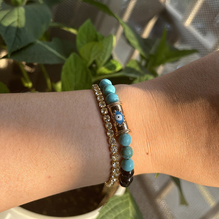 Blou Krale Armband Vir Vroue