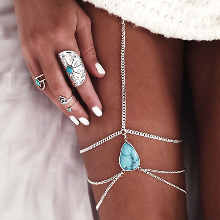 Eenvoudige Turkoois Dyketting Legeringsketting
