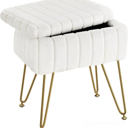 Dresser Square White Small Size Makeup Stool