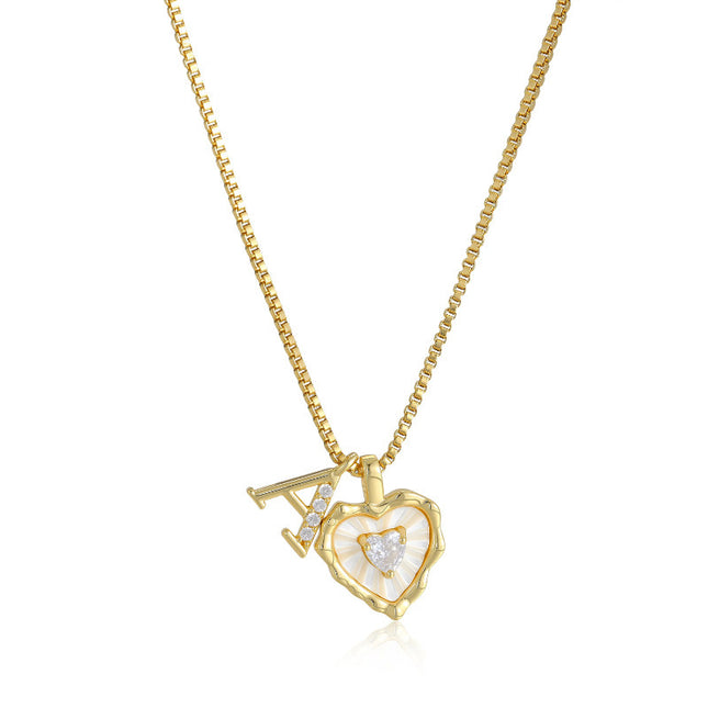 Diamantbesaaide Hart-en-letterhalssnoer Modieus