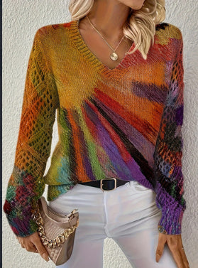 Printed Casual Cape Coat Cardigan Sweater