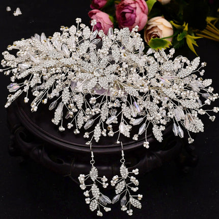 Strass Blad Handgemaakte Haarband Bruids Trou Hoofbedekking