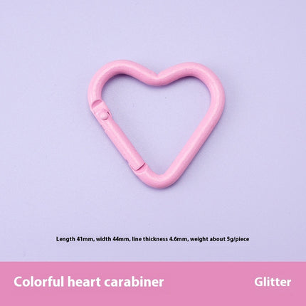 Love Heart Climbing Button Carabiner Heart-shaped Aluminum Alloy DIY Water Bottle Buckle Keychain Accessories