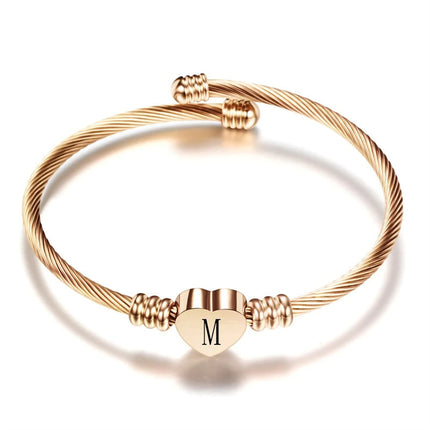 Simple Love 26 Letters Stainless Steel Bracelet Word