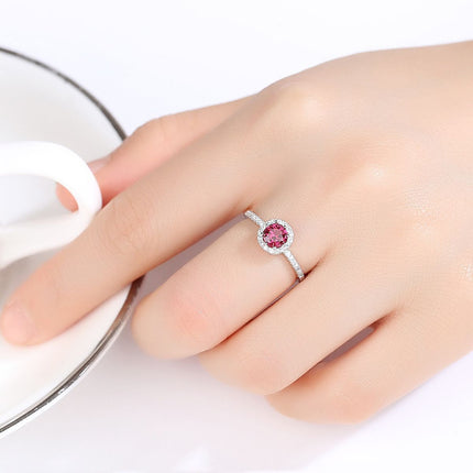 925 Silwer Enkelry Diamant Robynring Vir Vroue