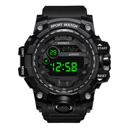Mans Waterdigte Sport Multifunksionele Liggewende Elektroniese Horlosie