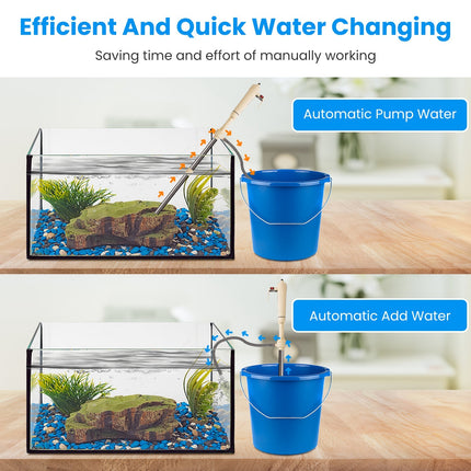 1 Set Multifunctional Electric Aquarium Gravel Cleaner Kit Length Adjustable Automatic Fish Tank Vacuum Cleaner Change Water Wash Sand Filter Dirt Removal