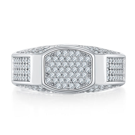 Mans se Luukse En Modieuse Ligte Luukse Juweliersware Silwer Ring S925 Silwer-geplateerde Platinum Versier Met Topgehalte Moissanite