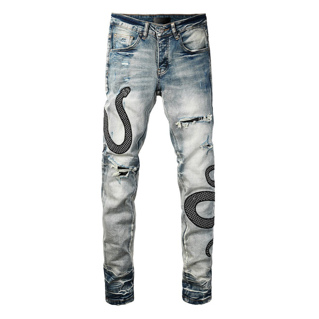 Street Fashion Wash Distressed Skinny Jeans