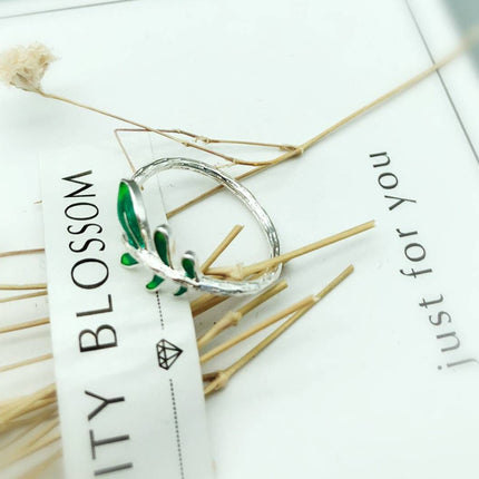 Vroue Modieuse Eenvoudige Groen Blaarring
