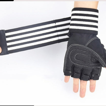 Ribbon Compression Wristband Sports Non-slip Half-finger Gloves