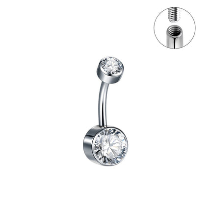 Double-headed Zircon Puncture Internal Thread Titanium Alloy Navel Stud