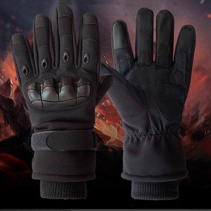Combat Fighting Plus Velvet Long Finger Gloves Men's Outdoor