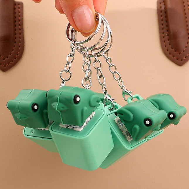 Funny Croaking Frog Keychain Rechargeable Small Pendant