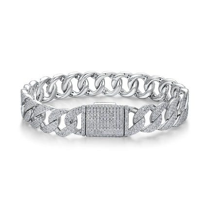 Versier Met Topgehalte Moissanite, Is Hierdie Luukse En Modieuse Ligte Luukse Juweliersware Silwer Armband Gemaak Van S925 Silwer Geëlektroplateer Met Platinum