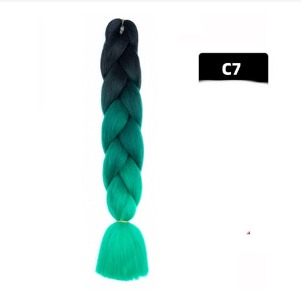 Color Big Braid African Chemical Fiber High Temperature Silk Wig Gradient