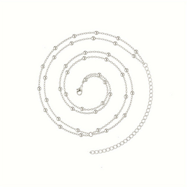 Gepersonaliseerde Mode Middelketting Dubbellaag Eenvoud Ronde Krale Ketting