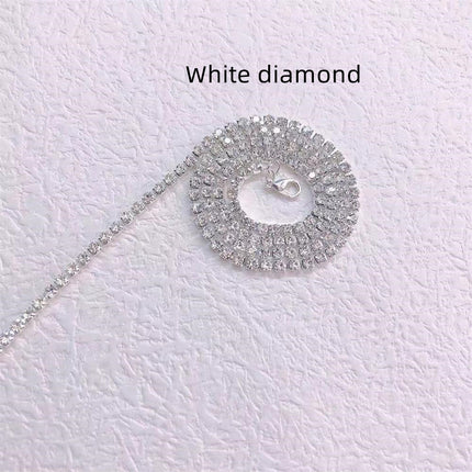 Gevlegde Haar Ketting Hip Hop Styl Blink Strass