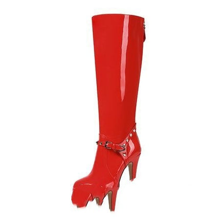 Autumn And Winter New Thick Bottom Chunky Heel High Heel Fashion High Leg Boot Large Size Women's Shoes