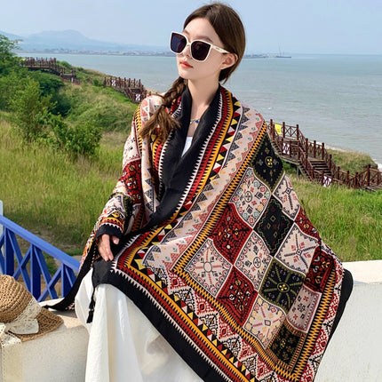 Women's Outer Scarf For Traveling In Western Sichuan Grassland