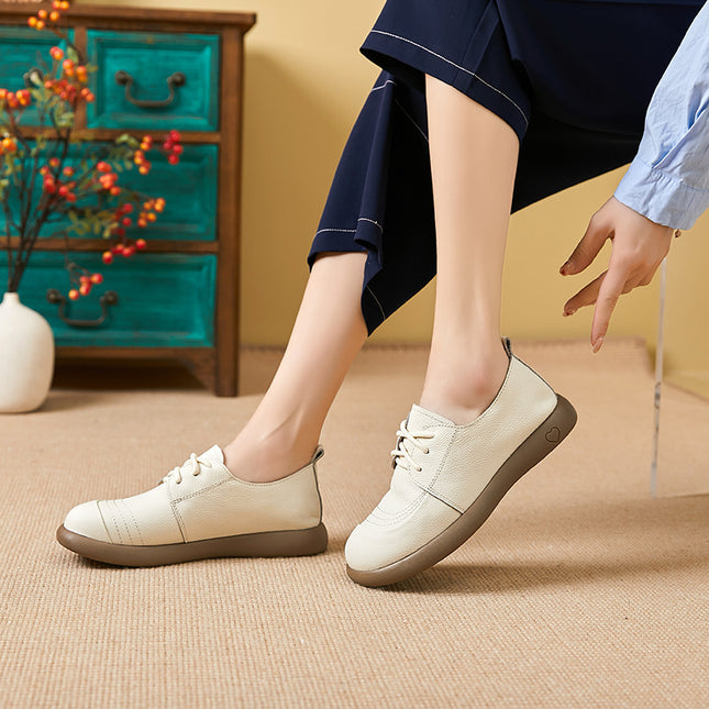 Spring And Autumn Round Toe Lace-up High Heel Pumps