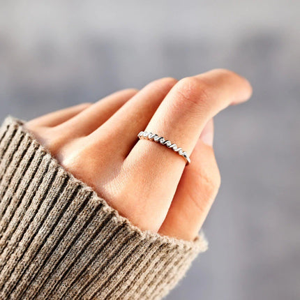 Twisted Rotating Minimalist Spiral Ring
