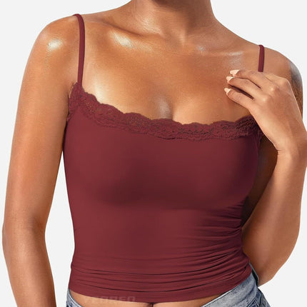 Women's Lace Camisole Square Collar Sexy Sleeveless Top