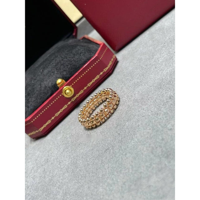 V Gold Bullet Ring Carved Craft Rose Gold Plated No Fading Fashion Ring