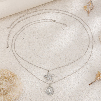 Oseaan Vakansiestyl Seester Skulp Hanger Middelketting Vir Vroue