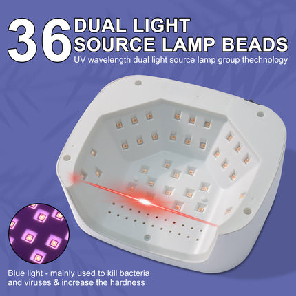 Professionele UV LED Naellamp vir Gelnasels, Koordlose Naellamp Herlaaibare Naeldroër vir Gelpolitoer, UV-uitsaaolig met 4 Tymer en Outomatiese Sensor, UV-liglamp vir Naelkuns in Salon of Tuis