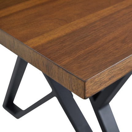 Binne-eetkamertafel Met Metaalpote, Okkerneuthout