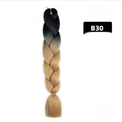 Color Big Braid African Chemical Fiber High Temperature Silk Wig Gradient