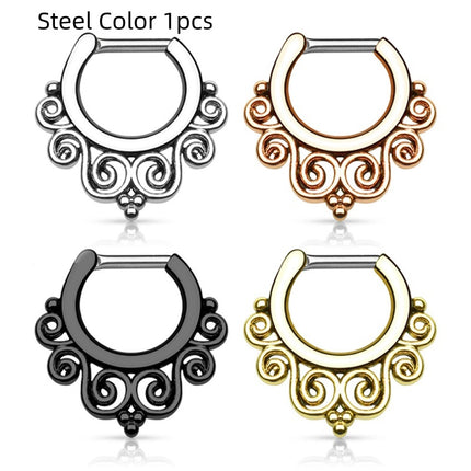 Mid-stem Titanium Nose Ring Piercing Jewelry