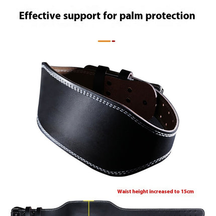 Cowhide Hard Pull Squat Strength Training Sports Belt Weightlifting Fitness Waist Support