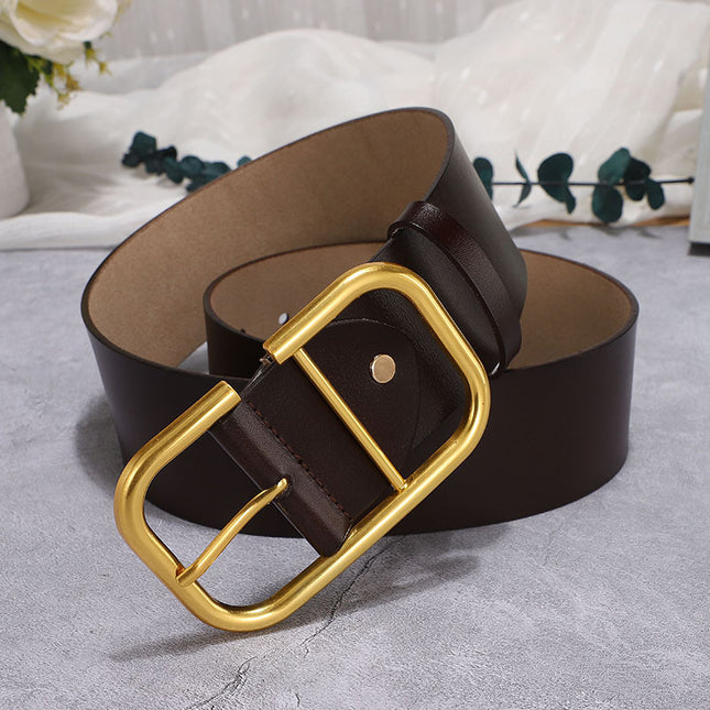 Women's Cowhide Wide Belt Waist Seal