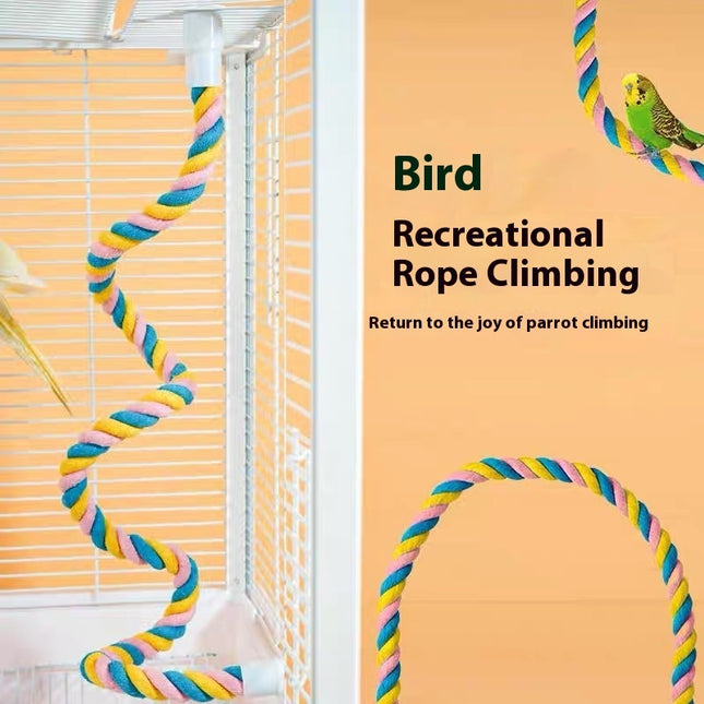 Climbing Cotton String Nibbling Relieving Stuffy Toy Bird