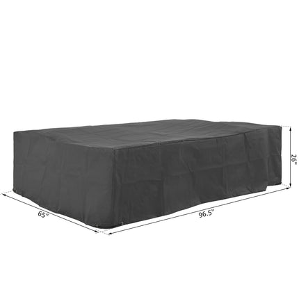 97" x 65" x 26" Weerbestande Buitenste Seksionele Patio Meubelhoes met Uiters Weerbeskerming, Grys