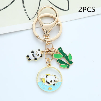 Cute Panda Flower Chinese Style Hand-made Keychain Creative Pendants