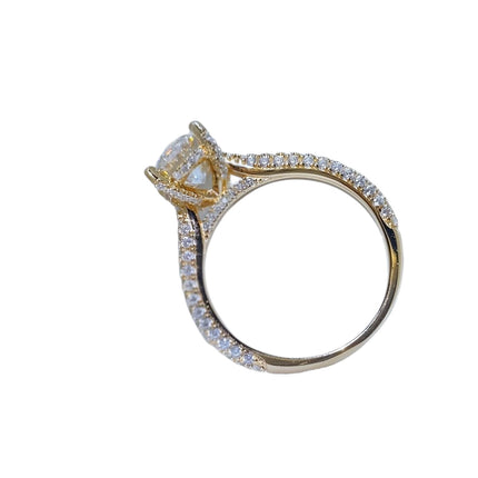 Modieuse Kopergeplateerde Moissanite Diamantring