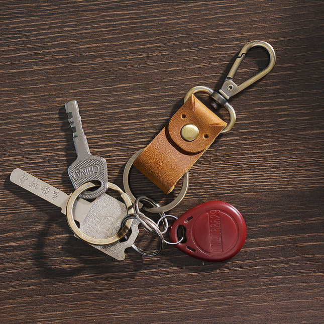 Leather Car Retro Cowhide Key Ring